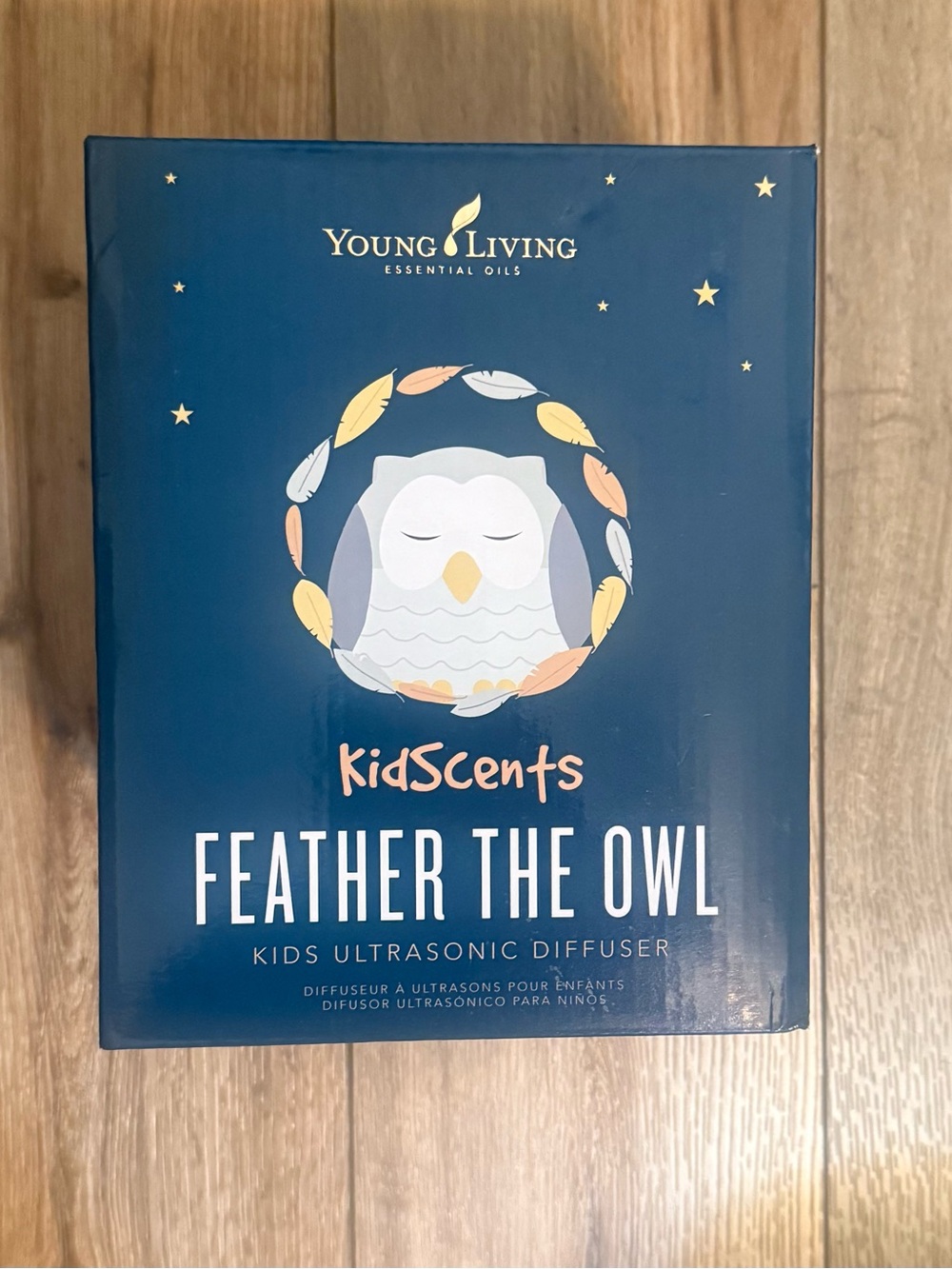 Young Living KidScents Feather the Owl Diffuser - Navy Blue with Pastel Accents